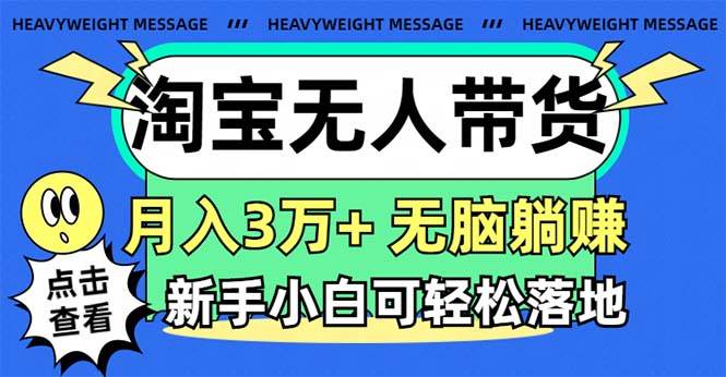 淘宝无人带货3.0高收益玩法，月入3万+，无脑躺赚，新手小白可落地实操网创吧-网创项目资源站-副业项目-创业项目-搞钱项目八海掘金网创吧