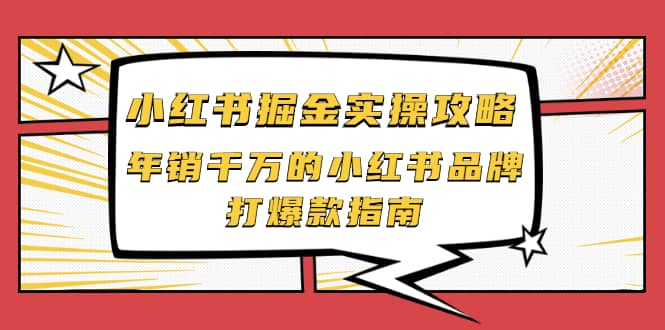 小红书掘金实操攻略，年销千万的小红书品牌打爆款指南网创吧-网创项目资源站-副业项目-创业项目-搞钱项目八海掘金网创吧