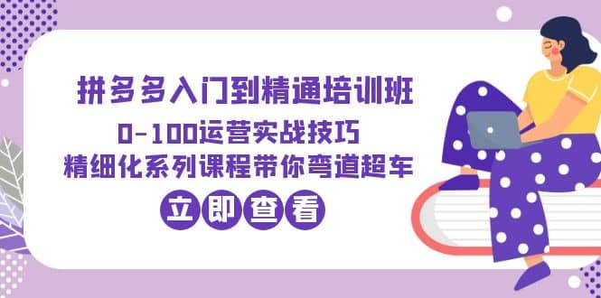 2023拼多多入门到精通培训班：0-100运营实战技巧 精细化系列课带你弯道超车网创吧-网创项目资源站-副业项目-创业项目-搞钱项目八海掘金网创吧