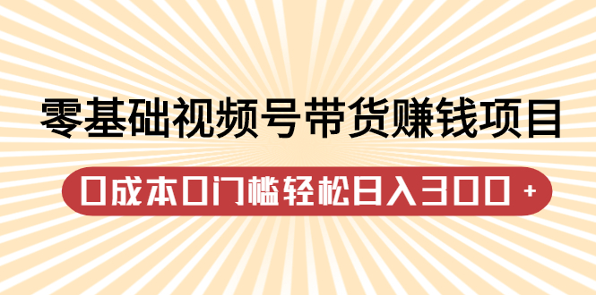 零基础视频号带货赚钱项目，0成本0门槛轻松日入300+【视频教程】网创吧-网创项目资源站-副业项目-创业项目-搞钱项目八海掘金网创吧