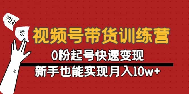 视频号带货训练营：0粉起号快速变现网创吧-网创项目资源站-副业项目-创业项目-搞钱项目八海掘金网创吧