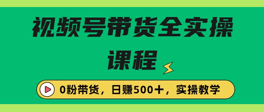 收费1980的视频号带货保姆级全实操教程，0粉带货网创吧-网创项目资源站-副业项目-创业项目-搞钱项目八海掘金网创吧