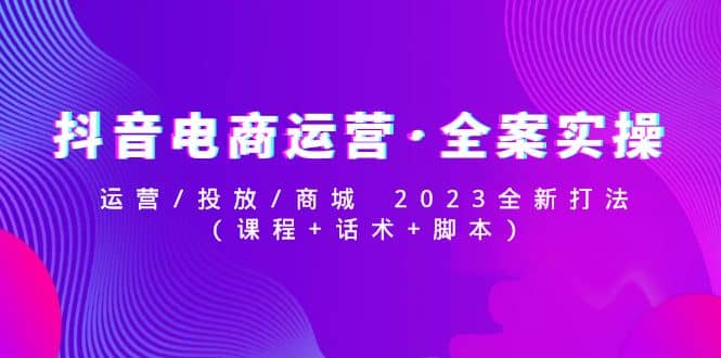 抖音电商运营·全案实操：运营/投放/商城 2023全新打法网创吧-网创项目资源站-副业项目-创业项目-搞钱项目八海掘金网创吧