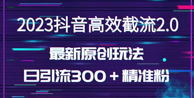日引300＋创业粉，独家抖音高效截流2.0玩法（价值1280）网创吧-网创项目资源站-副业项目-创业项目-搞钱项目八海掘金网创吧