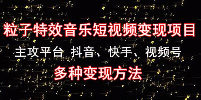 《粒子特效音乐短视频变现项目》主攻平台 抖音、快手、视频号 多种变现方法网创吧-网创项目资源站-副业项目-创业项目-搞钱项目八海掘金网创吧