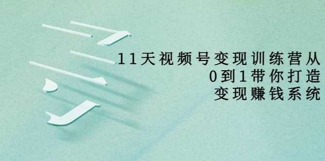 好望角·11天视频号变现训练营，从0到1打造变现赚钱系统（价值398）网创吧-网创项目资源站-副业项目-创业项目-搞钱项目八海掘金网创吧