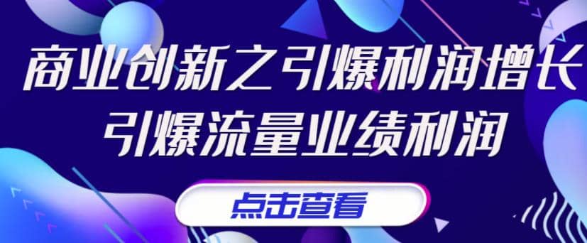 《商业创新之引爆利润增长》引爆流量业绩利润网创吧-网创项目资源站-副业项目-创业项目-搞钱项目八海掘金网创吧