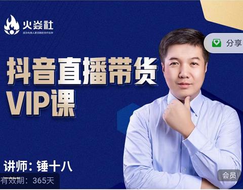 锤十八-抖音直播带货VIP课，专注直播带货有效盈利模式网创吧-网创项目资源站-副业项目-创业项目-搞钱项目八海掘金网创吧