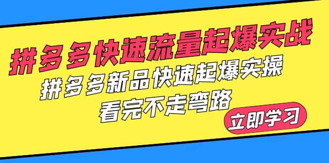 拼多多-快速流量起爆实战，拼多多新品快速起爆实操，看完不走弯路网创吧-网创项目资源站-副业项目-创业项目-搞钱项目八海掘金网创吧
