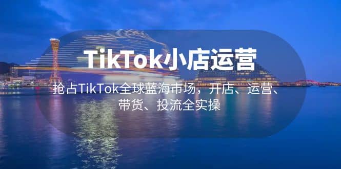 TikTok小店运营 抢占TikTok全球蓝海市场，开店、运营、带货、投流全实操网创吧-网创项目资源站-副业项目-创业项目-搞钱项目八海掘金网创吧