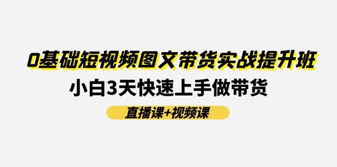 0基础短视频图文带货实战提升班(直播课+视频课)：小白3天快速上手做带货网创吧-网创项目资源站-副业项目-创业项目-搞钱项目八海掘金网创吧