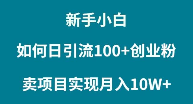 新手小白如何通过卖项目实现月入10W+网创吧-网创项目资源站-副业项目-创业项目-搞钱项目八海掘金网创吧