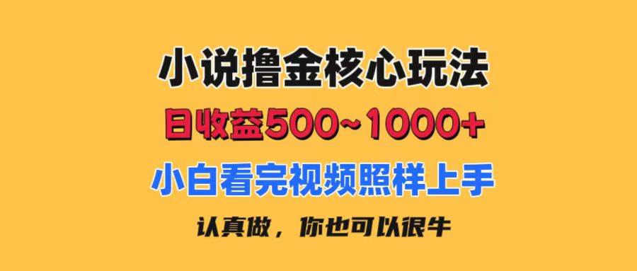 小说撸金核心玩法，日收益500-1000+，小白看完照样上手，0成本有手就行网创吧-网创项目资源站-副业项目-创业项目-搞钱项目八海掘金网创吧