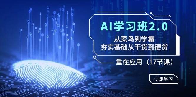 AI学习班2.0：从菜鸟到学霸，夯实基础从干货到硬货，重在应用（17节课）网创吧-网创项目资源站-副业项目-创业项目-搞钱项目八海掘金网创吧