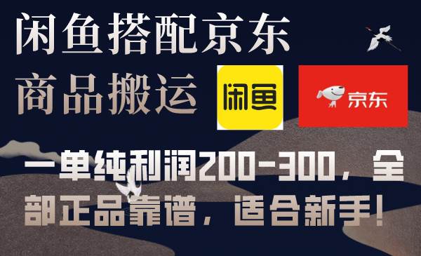 闲鱼搭配京东备份库搬运，一单纯利润200-300，全部正品靠谱，适合新手！网创吧-网创项目资源站-副业项目-创业项目-搞钱项目八海掘金网创吧