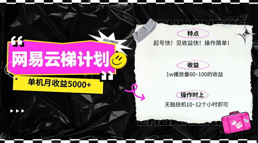最新网易云梯计划网页版，单机月收益5000+！可放大操作网创吧-网创项目资源站-副业项目-创业项目-搞钱项目八海掘金网创吧