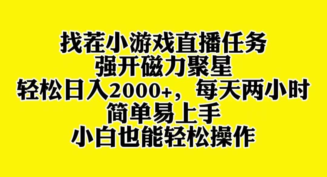 找茬小游戏直播，强开磁力聚星，轻松日入2000+，小白也能轻松上手网创吧-网创项目资源站-副业项目-创业项目-搞钱项目八海掘金网创吧
