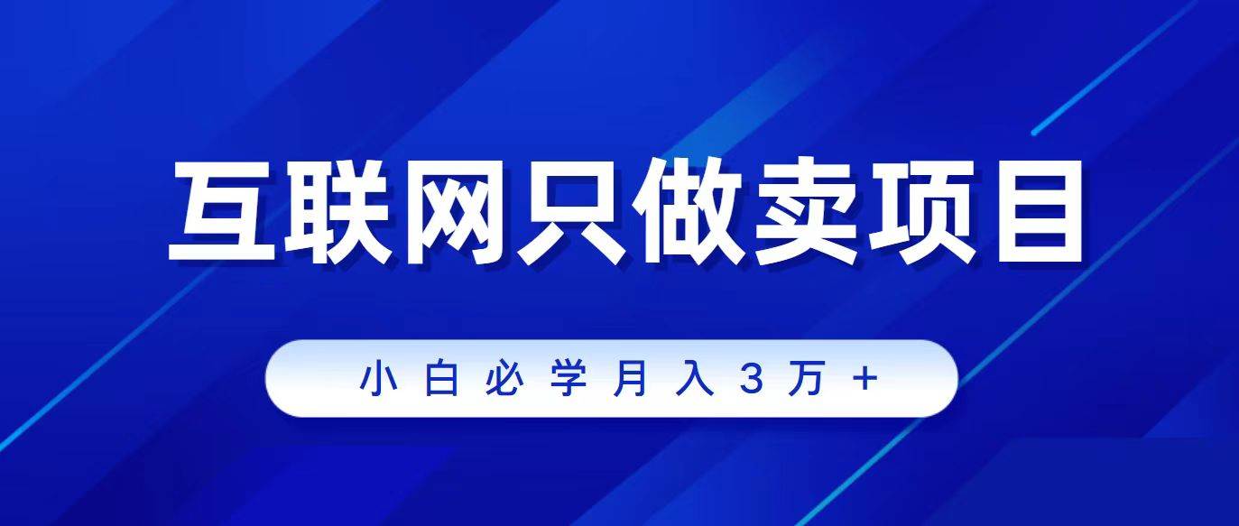 互联网的尽头就是卖项目，被割过韭菜的兄弟们必看！轻松月入三万以上！网创吧-网创项目资源站-副业项目-创业项目-搞钱项目八海掘金网创吧