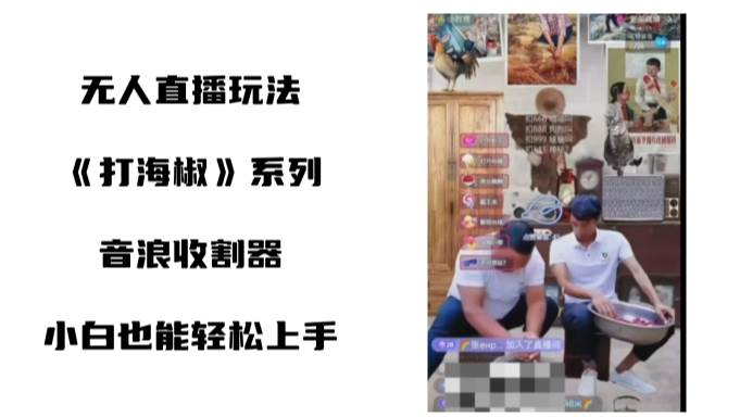 打海椒无人直播整蛊项目，小白轻松上手撸音浪收割器（教程+工具+素材）网创吧-网创项目资源站-副业项目-创业项目-搞钱项目八海掘金网创吧
