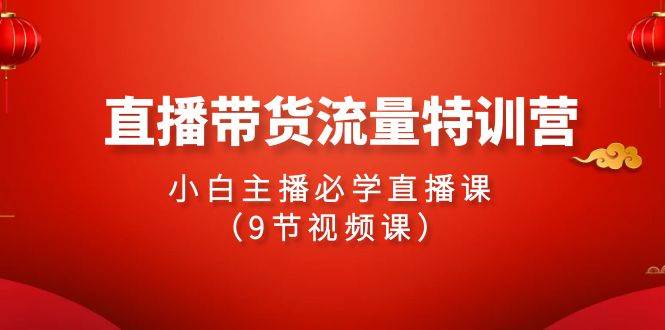 2024直播带货流量特训营，小白主播必学直播课（9节视频课）网创吧-网创项目资源站-副业项目-创业项目-搞钱项目八海掘金网创吧