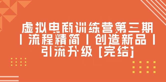 虚拟电商训练营第三期丨流程精简丨创造新品丨引流升级 [完结]网创吧-网创项目资源站-副业项目-创业项目-搞钱项目八海掘金网创吧