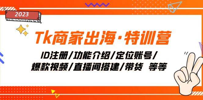 Tk商家出海·特训营：ID注册/功能介绍/定位账号/爆款视频/直播间搭建/带货网创吧-网创项目资源站-副业项目-创业项目-搞钱项目八海掘金网创吧