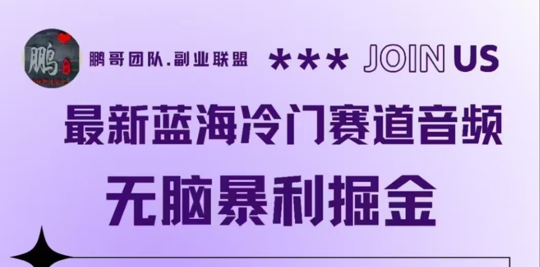 最新蓝海冷门赛道音频，无脑暴利掘金网创吧-网创项目资源站-副业项目-创业项目-搞钱项目八海掘金网创吧