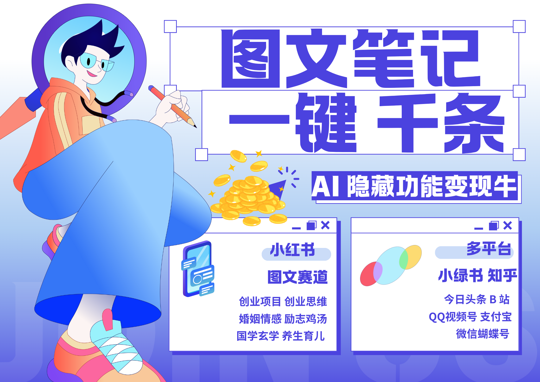 小红书小绿书 秒生图文一键千条 轻松变现3W+网创吧-网创项目资源站-副业项目-创业项目-搞钱项目八海掘金网创吧