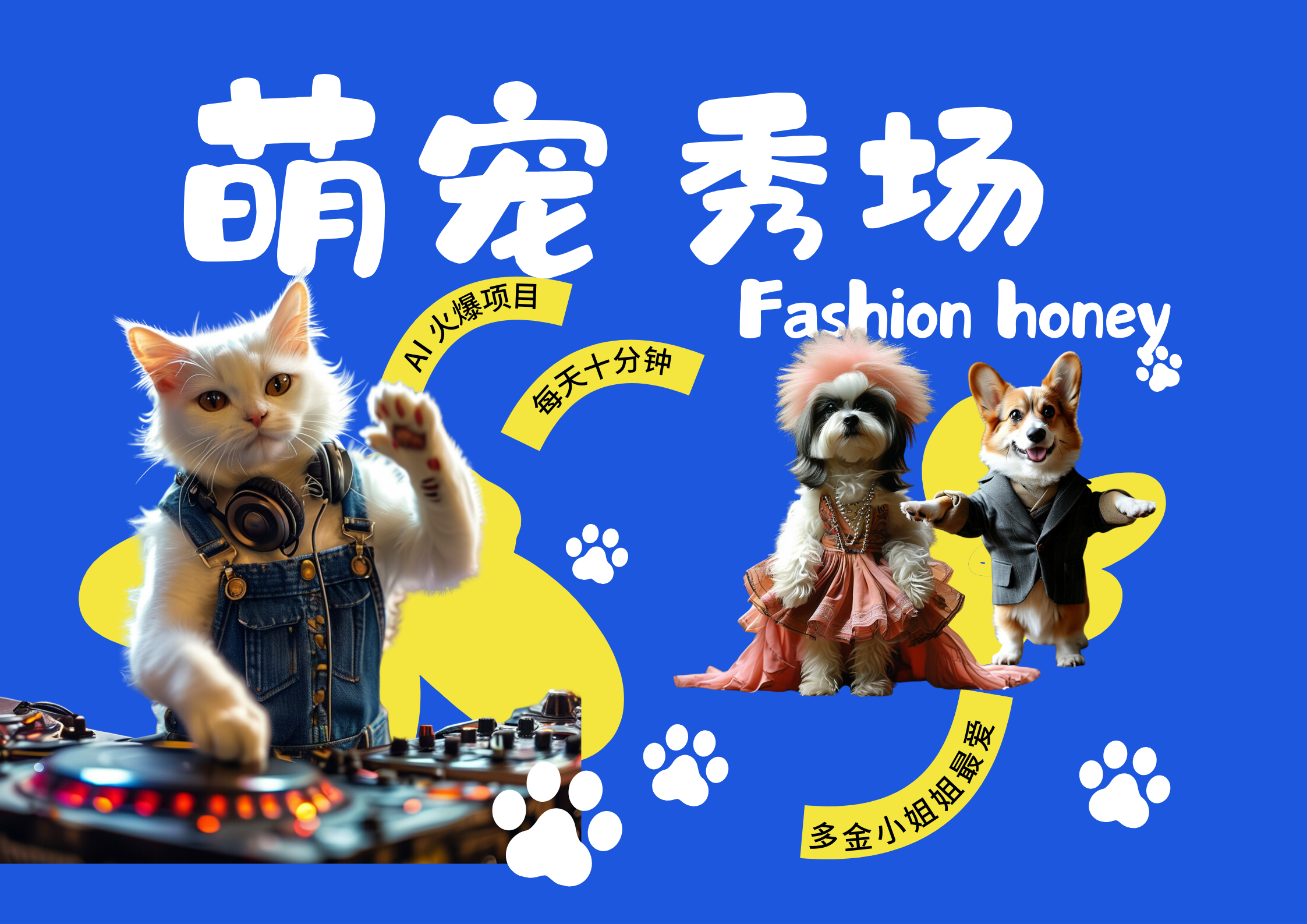 酷飒动物跳舞走秀  时尚喵FASHION汪 多金小姐姐最爱的 轻松月入破万网创吧-网创项目资源站-副业项目-创业项目-搞钱项目八海掘金网创吧