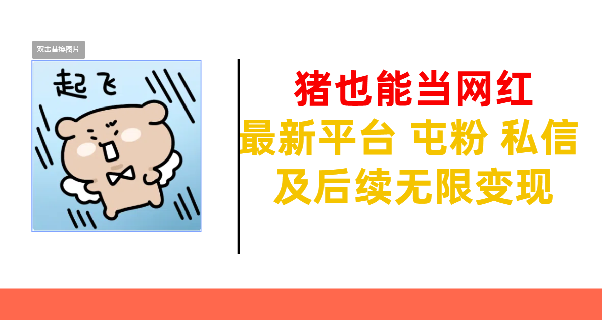 猪也能当网红-最新平台 屯粉 交流 私信 及后续无限变现网创吧-网创项目资源站-副业项目-创业项目-搞钱项目八海掘金网创吧