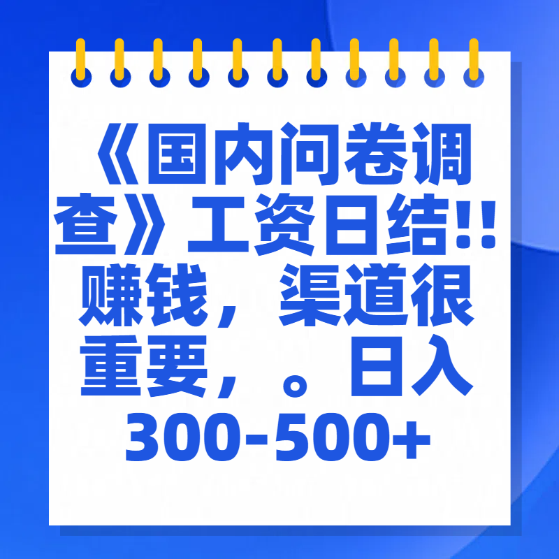 问卷调查答题，一个人在家也可以闷声发大财，小白一天2张，【揭秘】网创吧-网创项目资源站-副业项目-创业项目-搞钱项目八海掘金网创吧