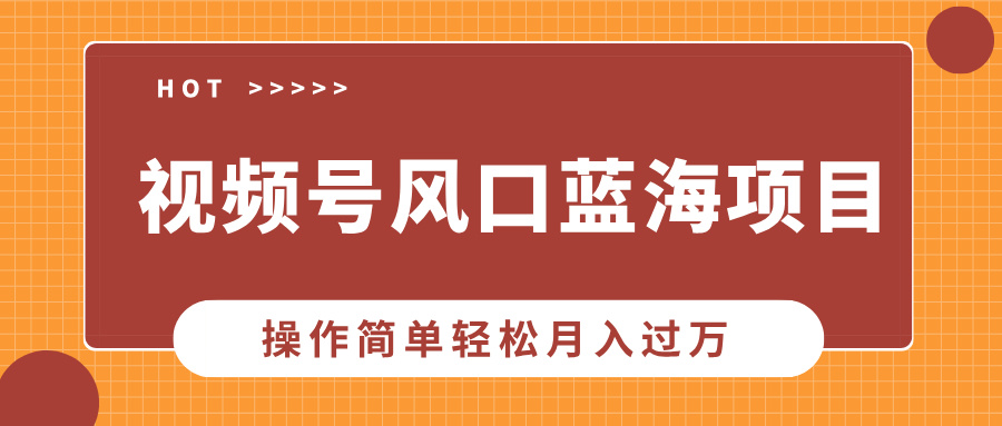 视频号风口蓝海项目，中老年人的流量密码，操作简单轻松月入过万网创吧-网创项目资源站-副业项目-创业项目-搞钱项目八海掘金网创吧