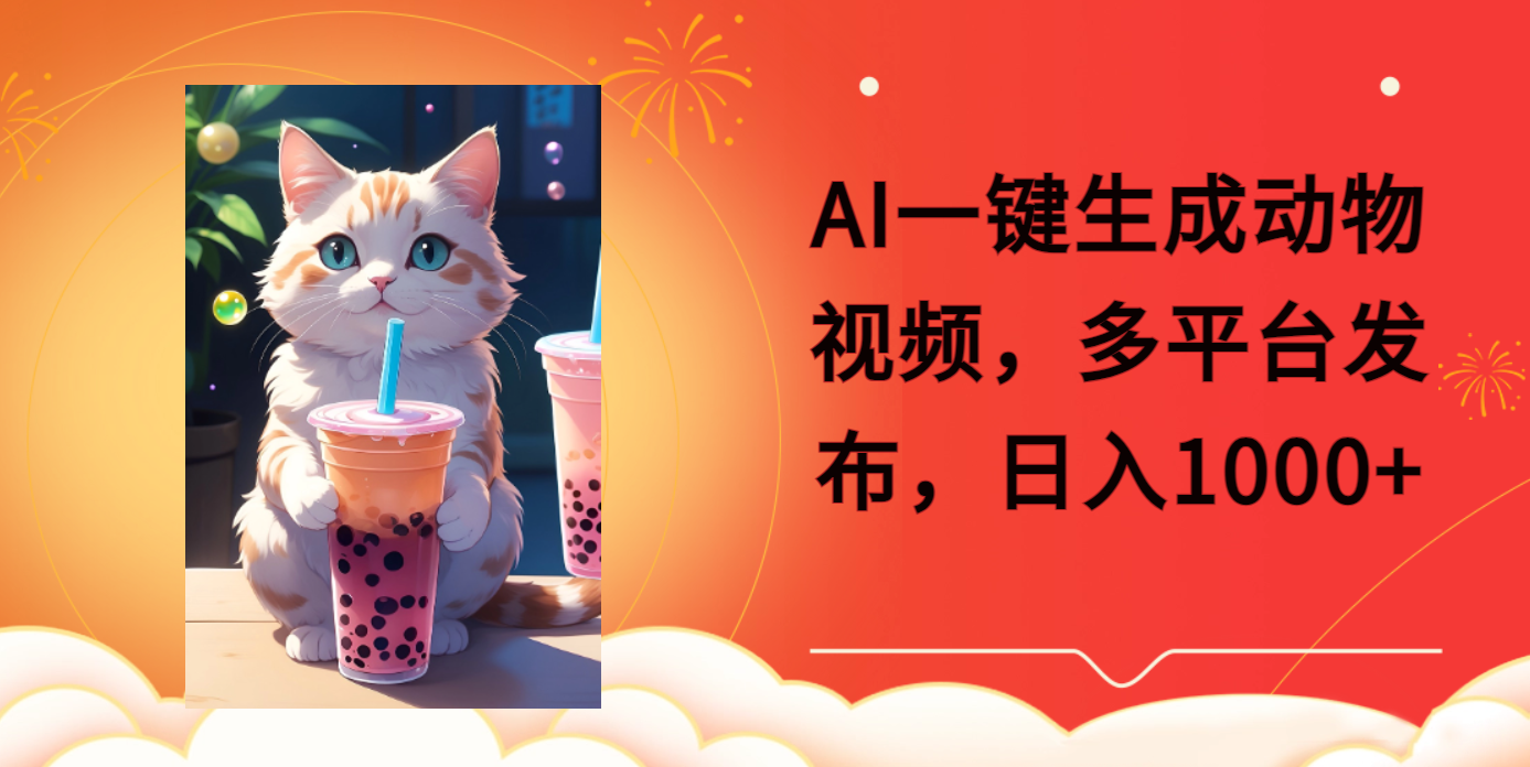 AI一键生成动物搞笑视频，多平台发布，轻松破千万播放，日入2000+网创吧-网创项目资源站-副业项目-创业项目-搞钱项目八海掘金网创吧