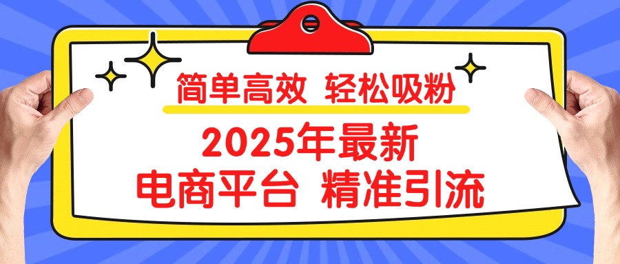 2025年最新电商平台精准引流 简单高效 轻松吸粉网创吧-网创项目资源站-副业项目-创业项目-搞钱项目八海掘金网创吧