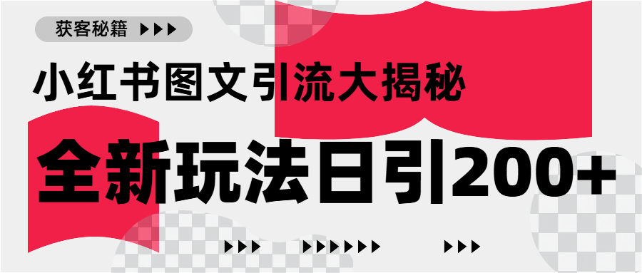 小红书图文引流，只需一张图片即可撬动百万流量，日引200+创业粉网创吧-网创项目资源站-副业项目-创业项目-搞钱项目八海掘金网创吧