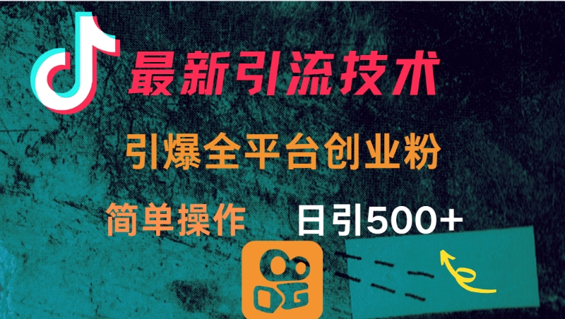 最新引流方法，引爆全平台创业粉操作简单，日引300＋网创吧-网创项目资源站-副业项目-创业项目-搞钱项目八海掘金网创吧