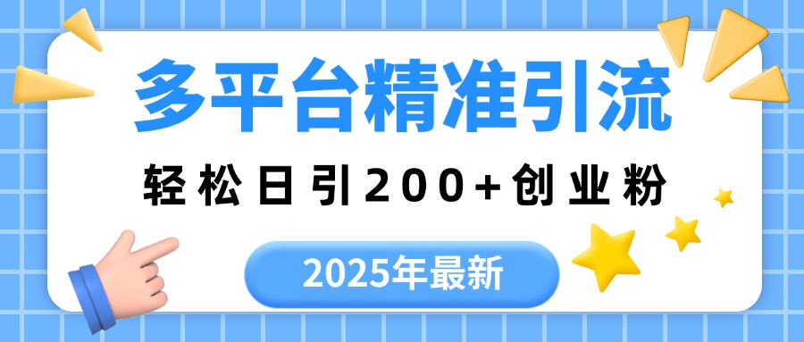 2025年最新多平台精准引流，轻松日引200+网创吧-网创项目资源站-副业项目-创业项目-搞钱项目八海掘金网创吧