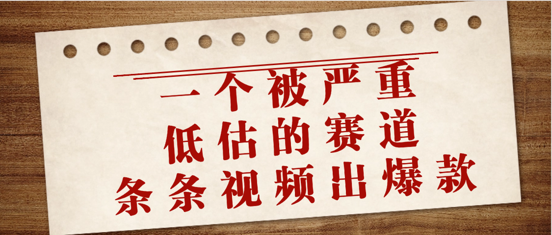 一个被严重低估的赛道，条条视频出爆款，一个月变现3万+网创吧-网创项目资源站-副业项目-创业项目-搞钱项目八海掘金网创吧