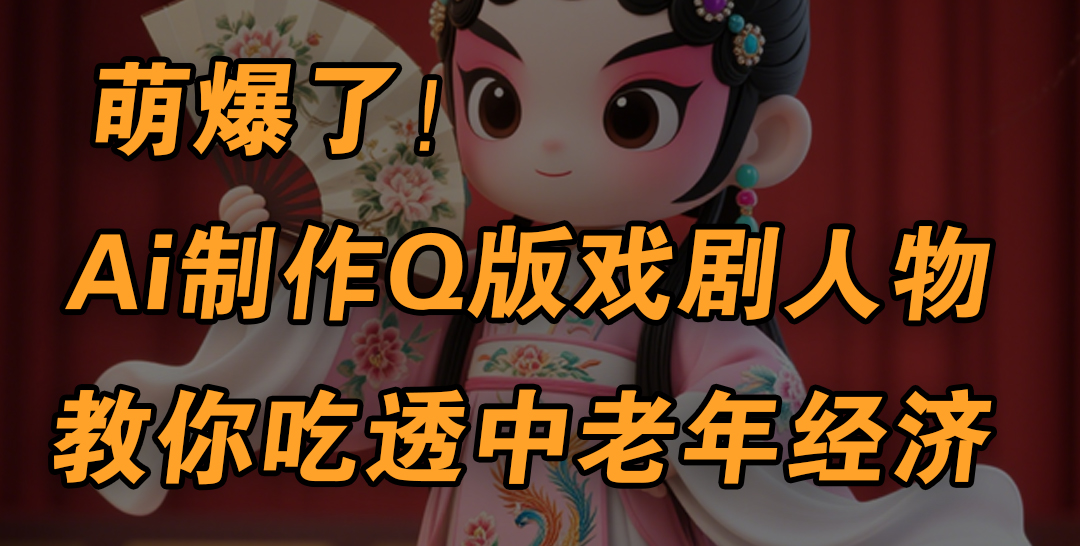 用Ai制作Q版戏剧人物，手把手教你吃透中老年经济，5分钟一个成品，多渠道变现网创吧-网创项目资源站-副业项目-创业项目-搞钱项目八海掘金网创吧