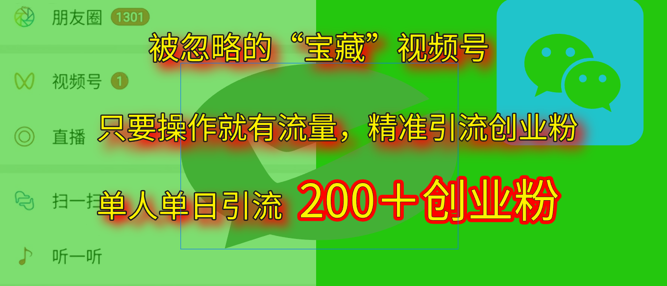 2025.5月最新被忽略的“宝藏”视频号，精准日引流200+网创吧-网创项目资源站-副业项目-创业项目-搞钱项目八海掘金网创吧