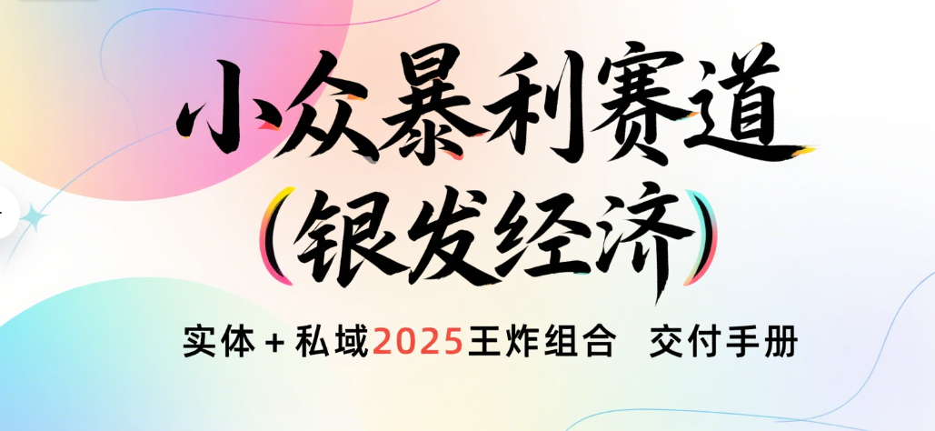 楠—小众暴利赛道（银发经济）实体+私域2025王炸组合  交付手册网创吧-网创项目资源站-副业项目-创业项目-搞钱项目八海掘金网创吧